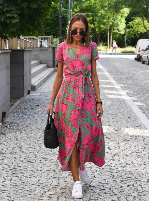 Lightweight Summer Dress with Draped Woven Skirt for Women