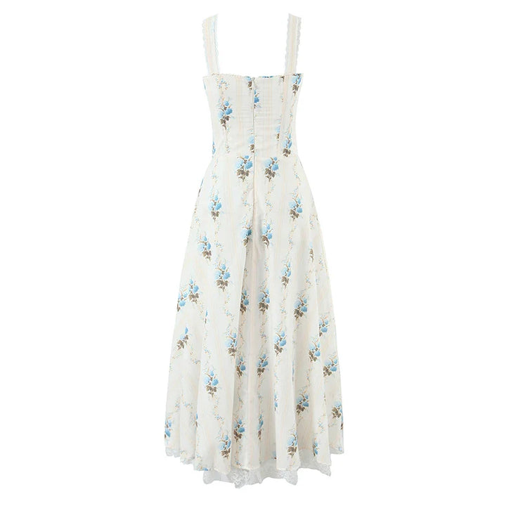 Florielle Floral a-Line Midi Dress with Wide Straps for Women - gallery