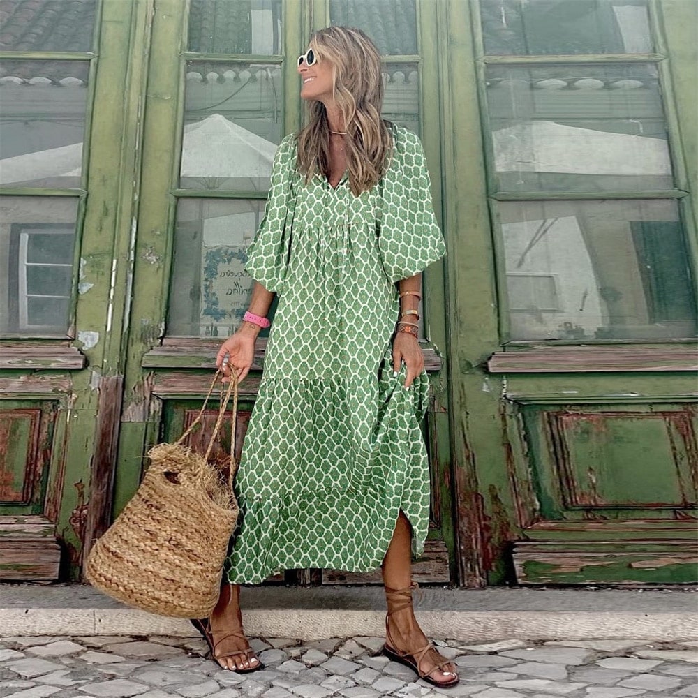 Daria Summer Dress with a Flattering Fluid Silhouette