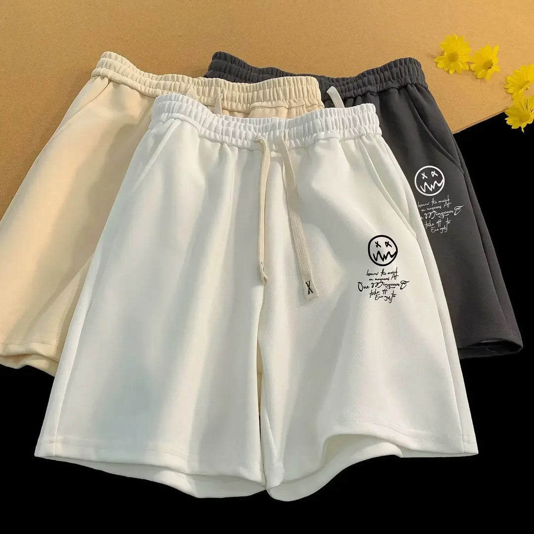 Oversized Wide-Leg Sports Shorts for Men