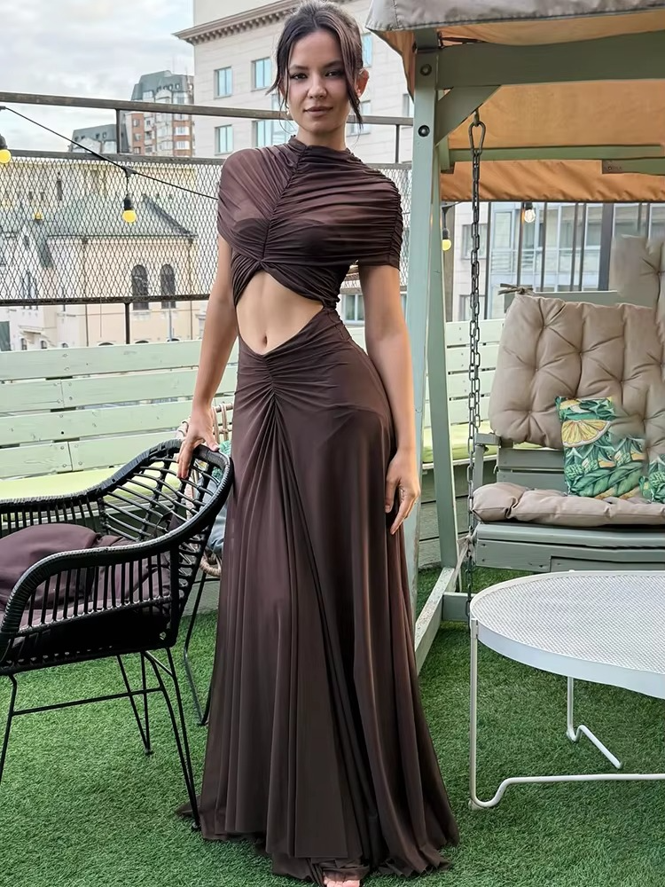Serinya Cut-Out Ruched Maxi Dress for Women - gallery