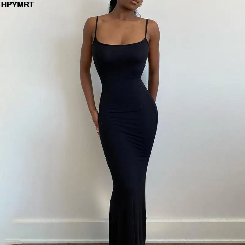 Bodycon Maxi Dress Rose for Women - gallery