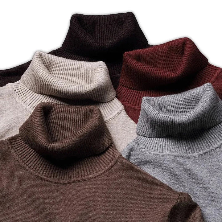 Pure Cotton Turtleneck Jumper with a Relaxed Silhouette