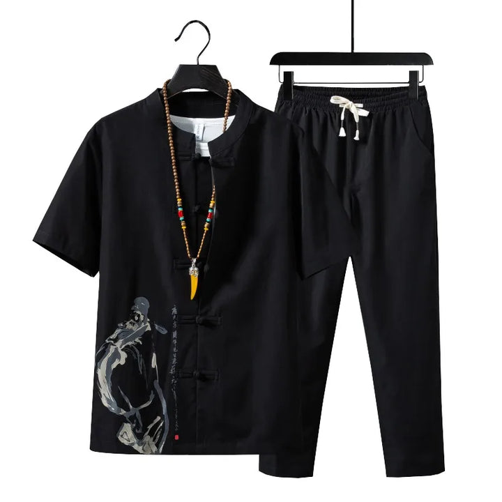 Premium Cotton-Linen Shirt and Trousers Set for Men - gallery