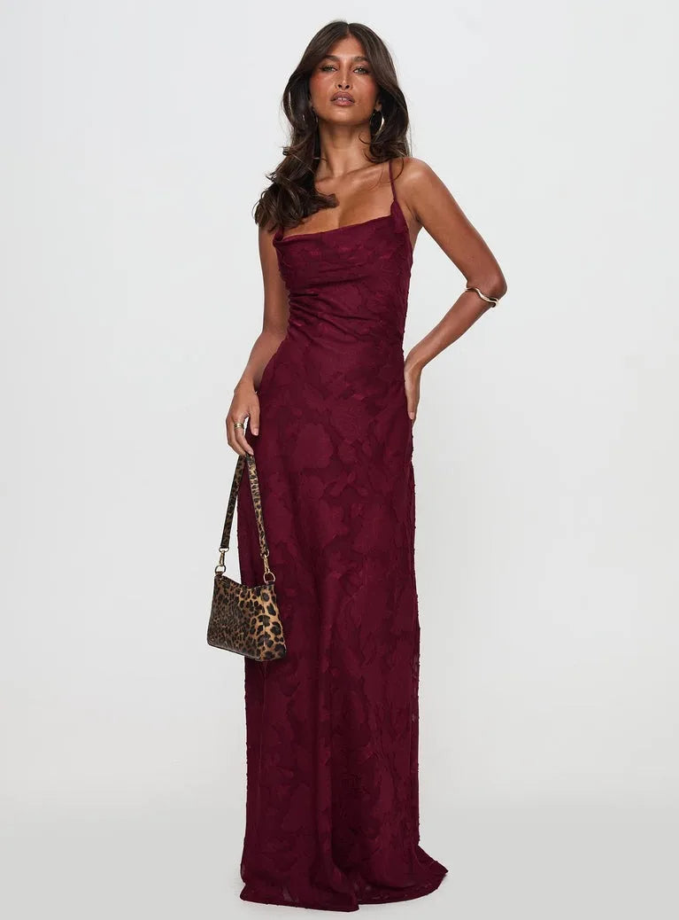 Celestienne a-Line Maxi Dress with Open Back Detail for Women - gallery