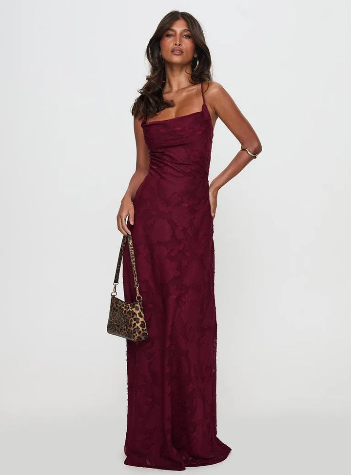 Celestienne a-Line Maxi Dress with Open Back Detail for Women - gallery