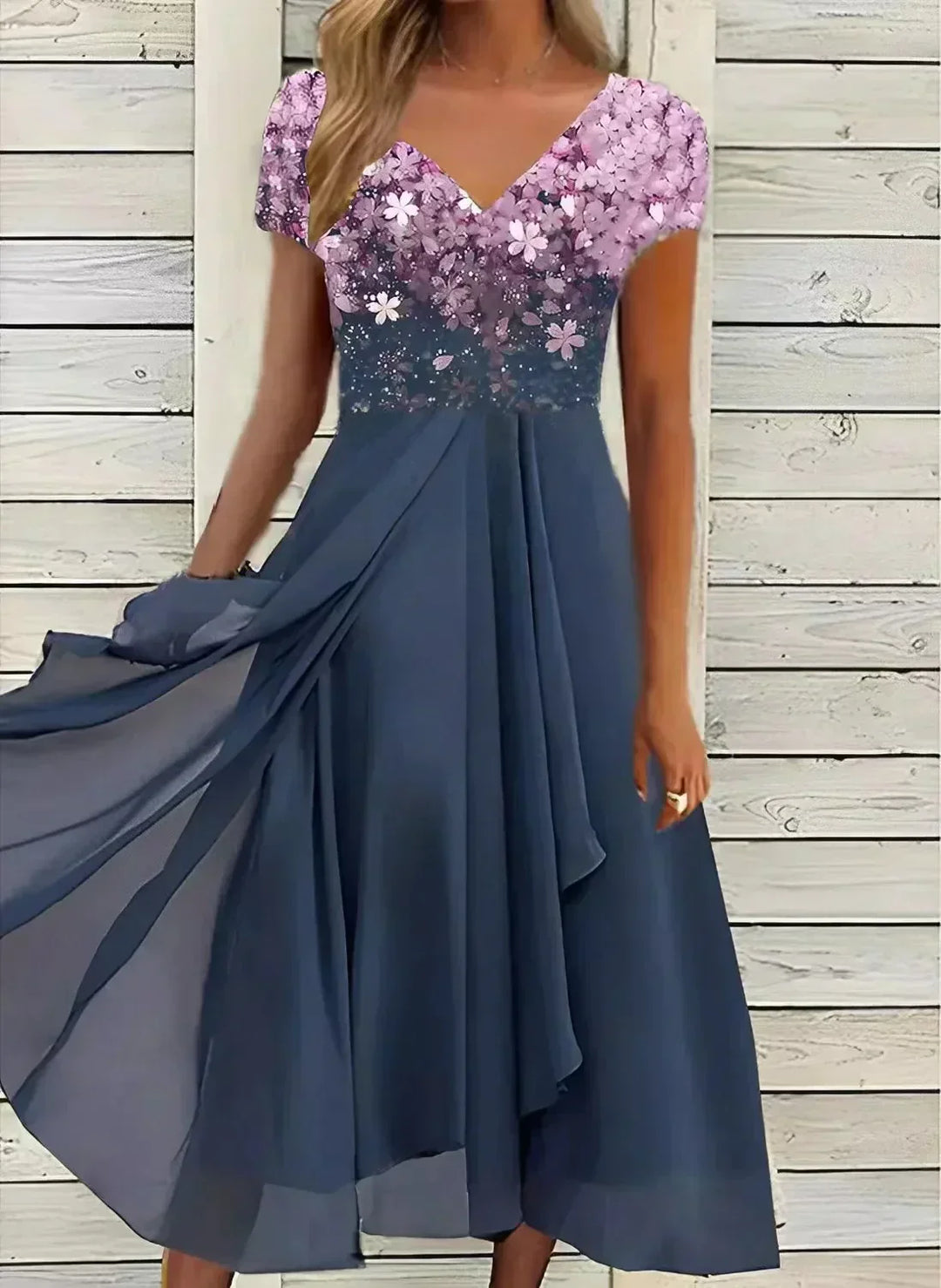 Chiffon Evening Gown, Floor-Length Formal Dress for Women