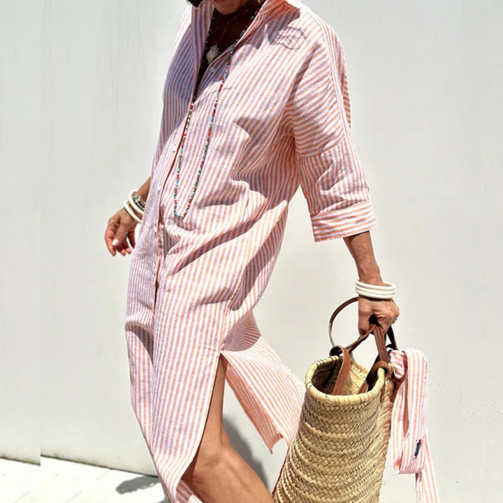 Striped Relaxed-Fit Dress with a Flowing Silhouette