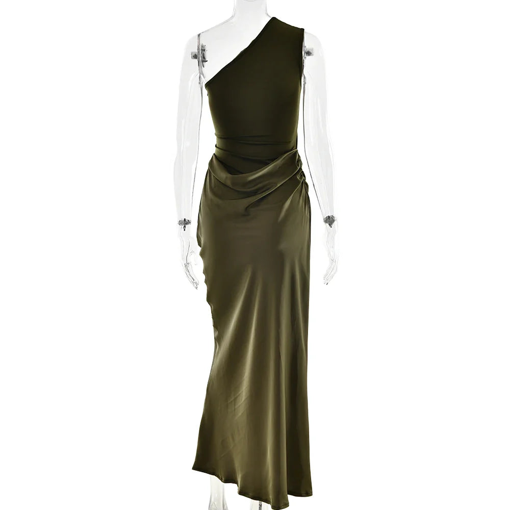 Julissia Satin One Shoulder Dress for Women - gallery