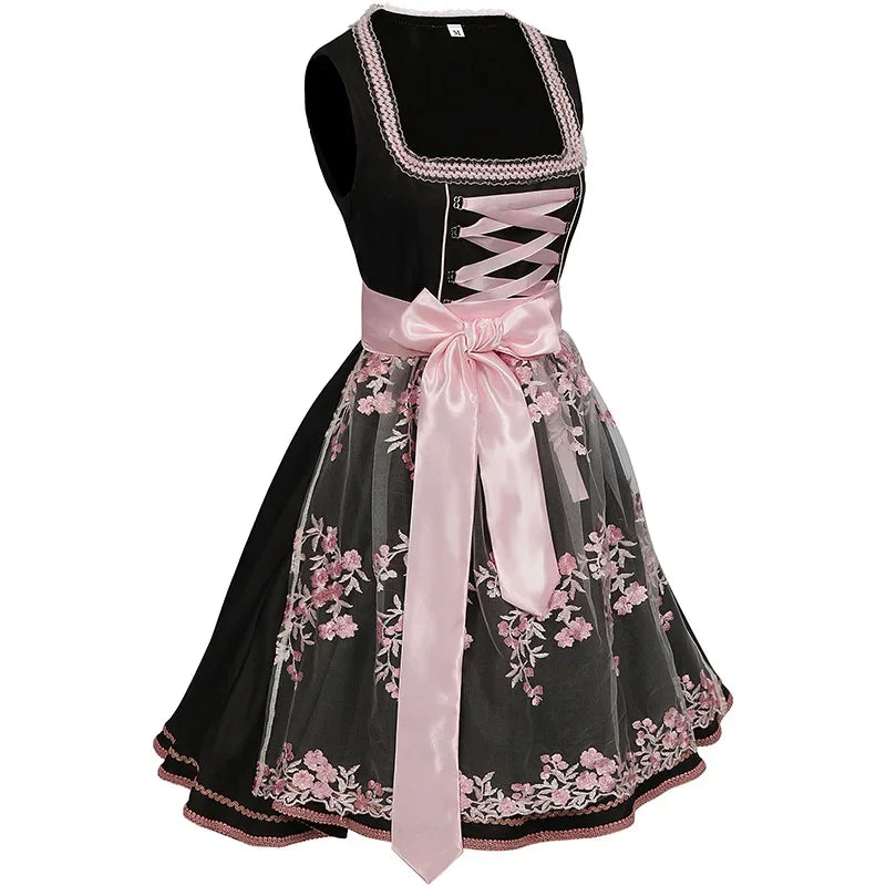 Floral Print Dirndl Dress - Oktoberfest and Festival Wear