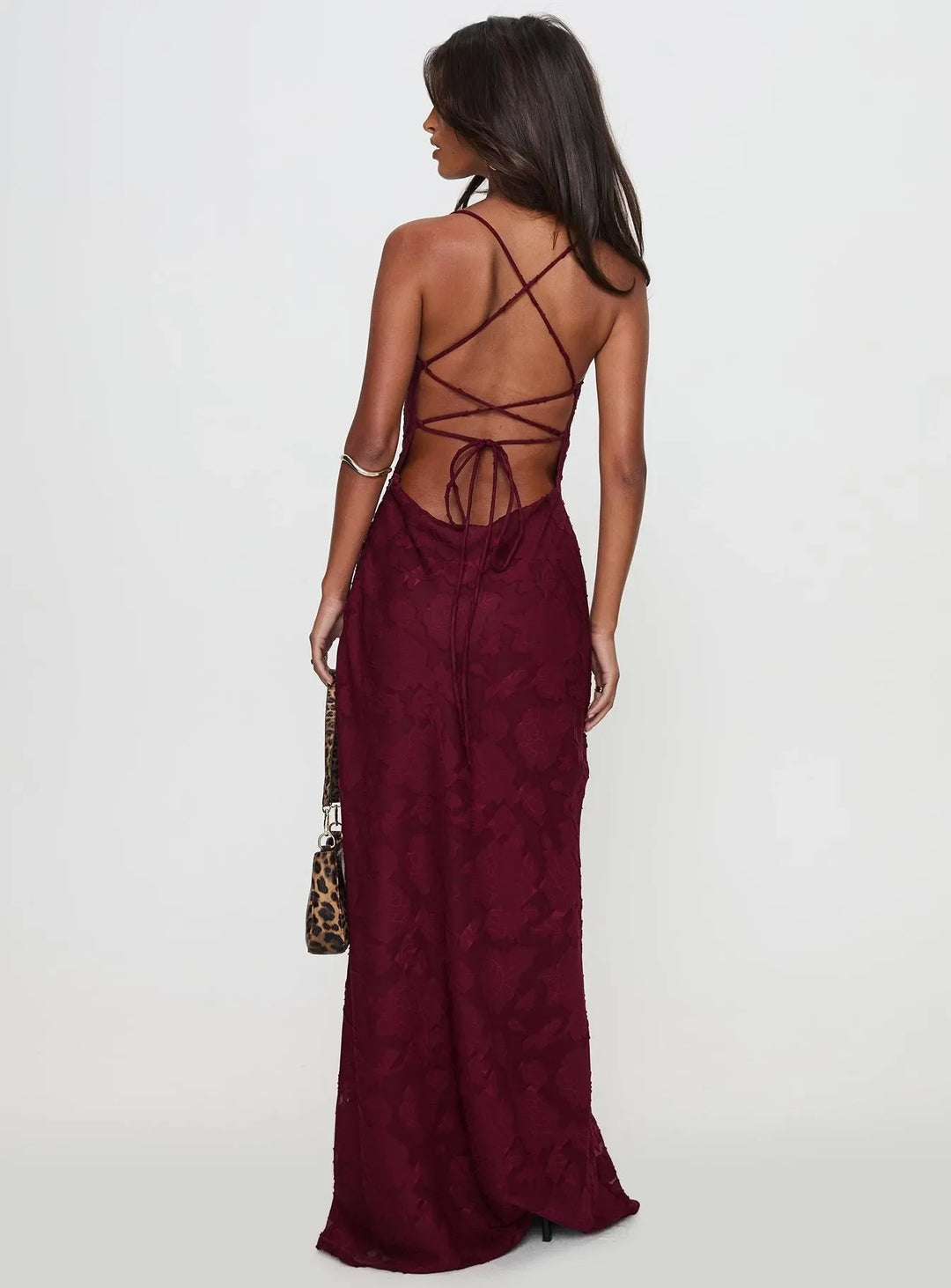 Celestienne a-Line Maxi Dress with Open Back Detail for Women - gallery