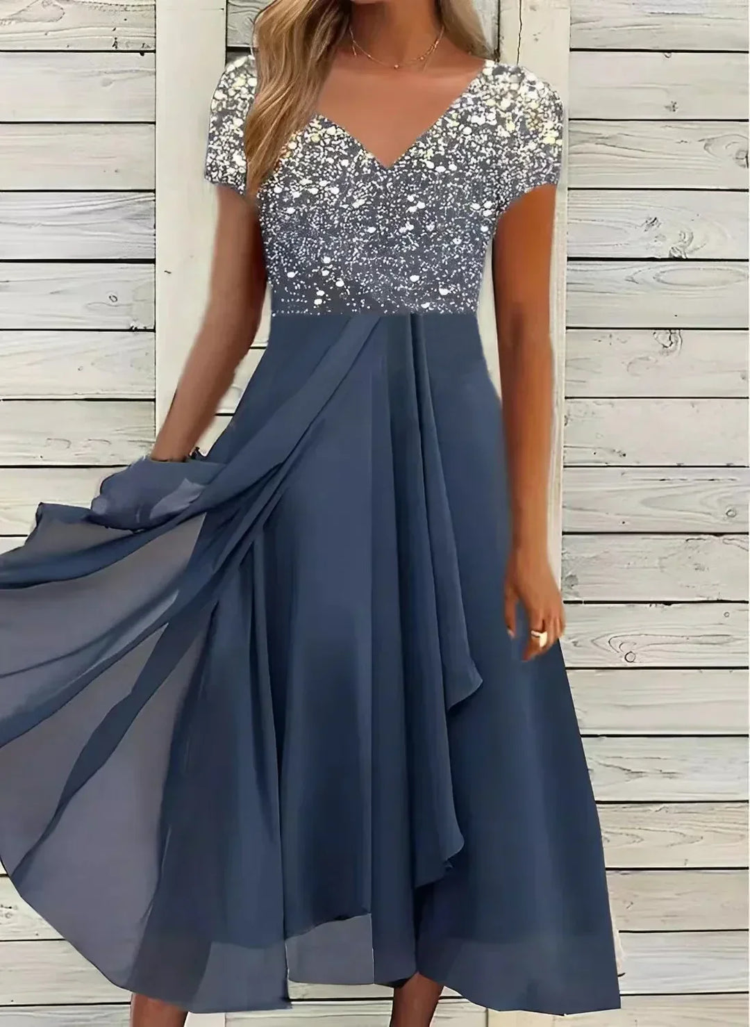 Chiffon Evening Gown, Floor-Length Formal Dress for Women