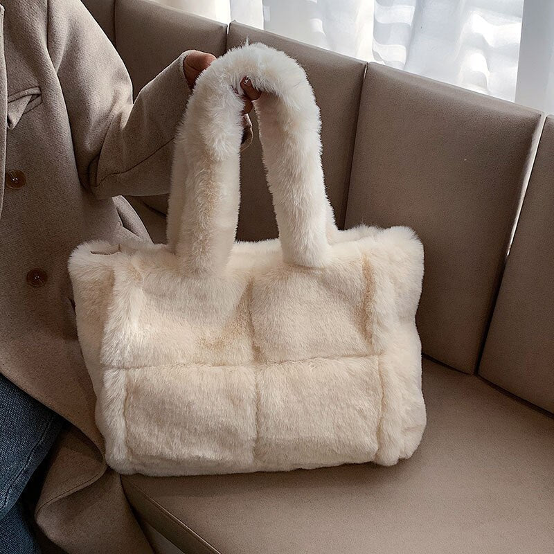 Dante Plush Handbag in Six Colours - Women's Winter Bag
