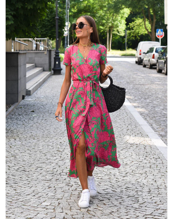 Lightweight Summer Dress with Draped Woven Skirt for Women