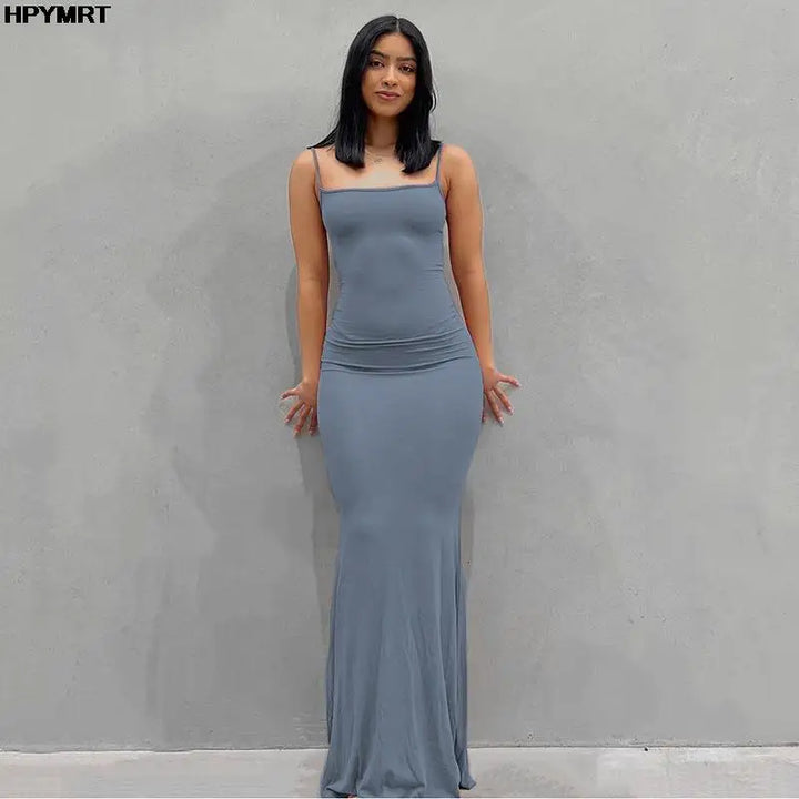 Bodycon Maxi Dress Rose for Women - gallery