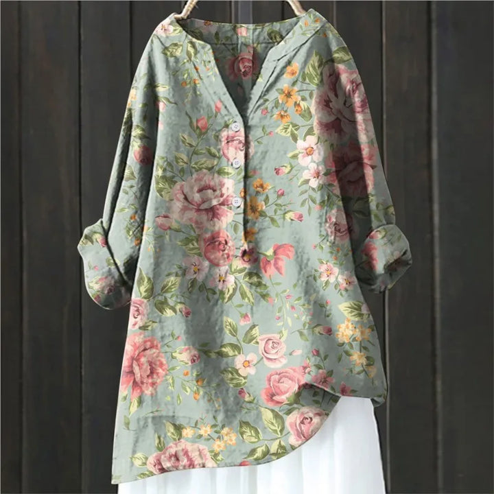 Scattered Floral Print Blouse - Relaxed Everyday Fit