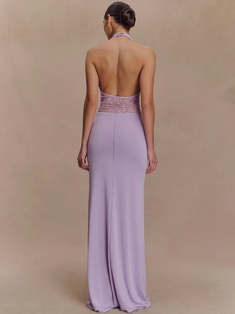 Alessine Lace Halter Maxi Dress for Women - gallery