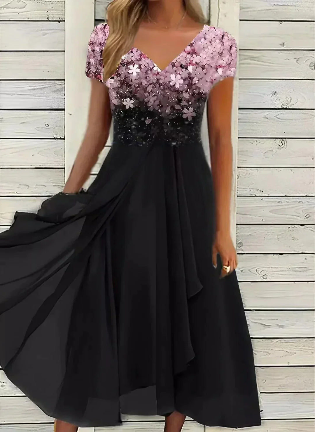 Chiffon Evening Gown, Floor-Length Formal Dress for Women