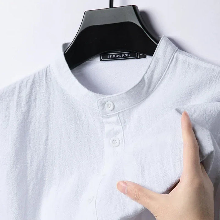 Lightweight Linen and Cotton Shirt for Men - White