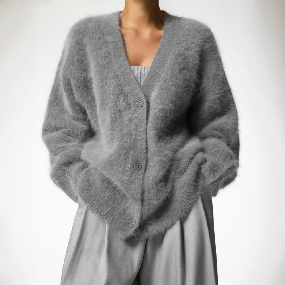 Soft V-Neck Button Cardigan for Women - Classic Knit