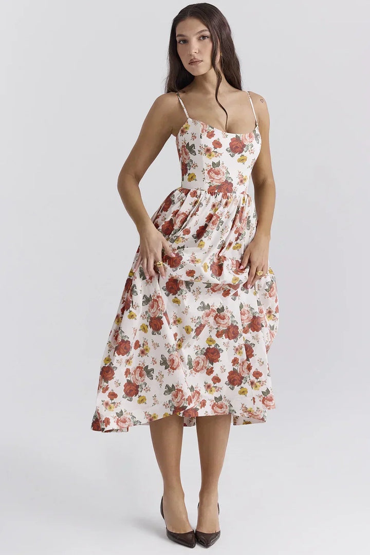 Emilia Knee-Length Evening Dress with Short Sleeves