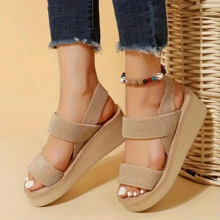 The Mira Everyday Wedge Sandals for Women - Sand