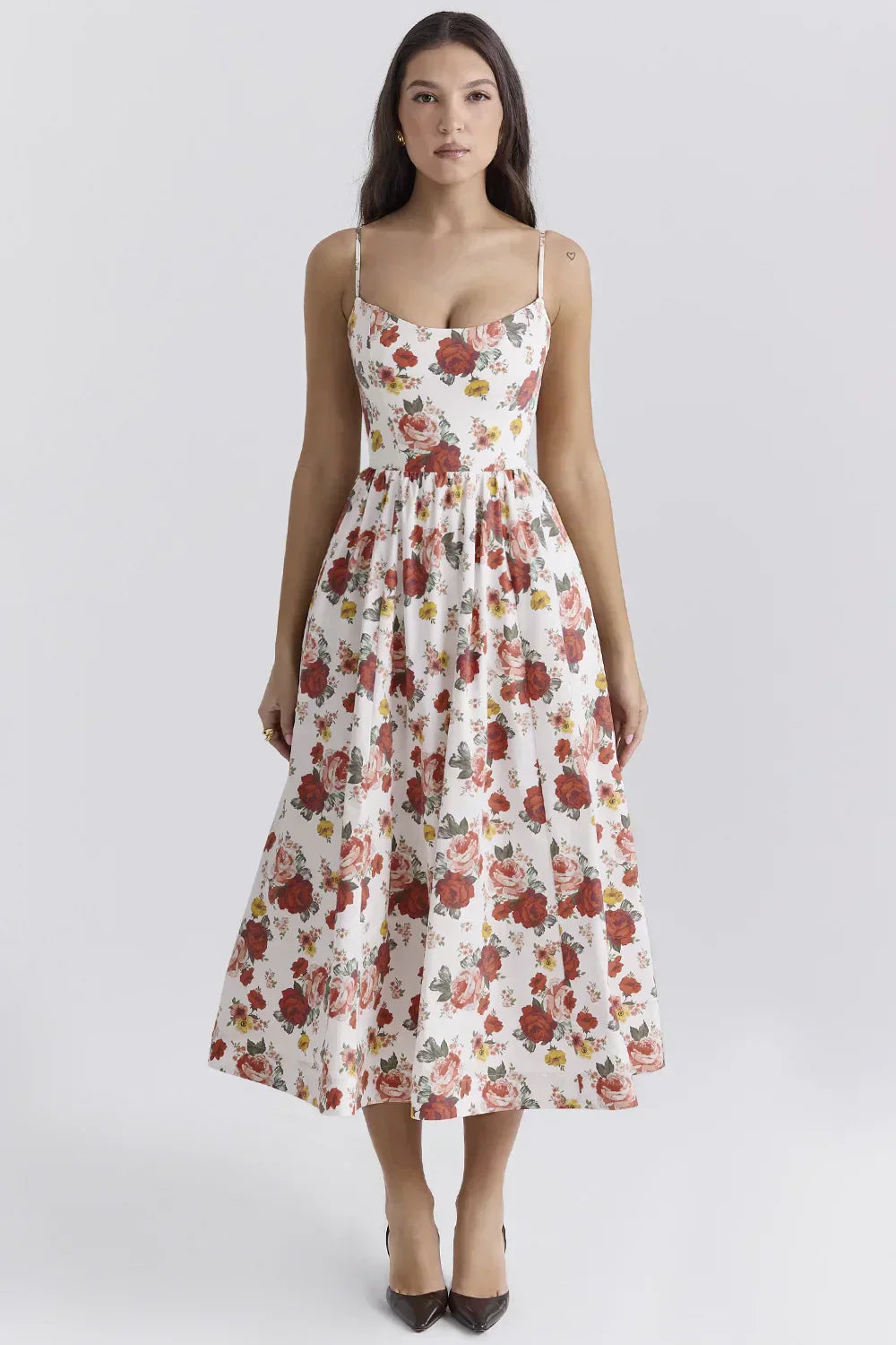 Emilia Knee-Length Evening Dress with Short Sleeves