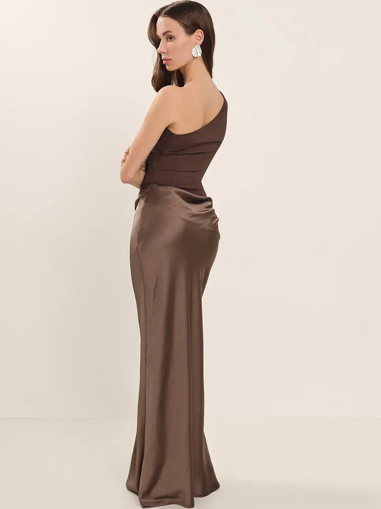 Julissia Satin One Shoulder Dress for Women - gallery