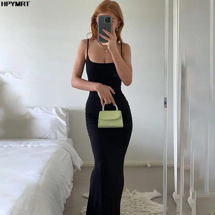 Bodycon Maxi Dress Rose for Women - gallery
