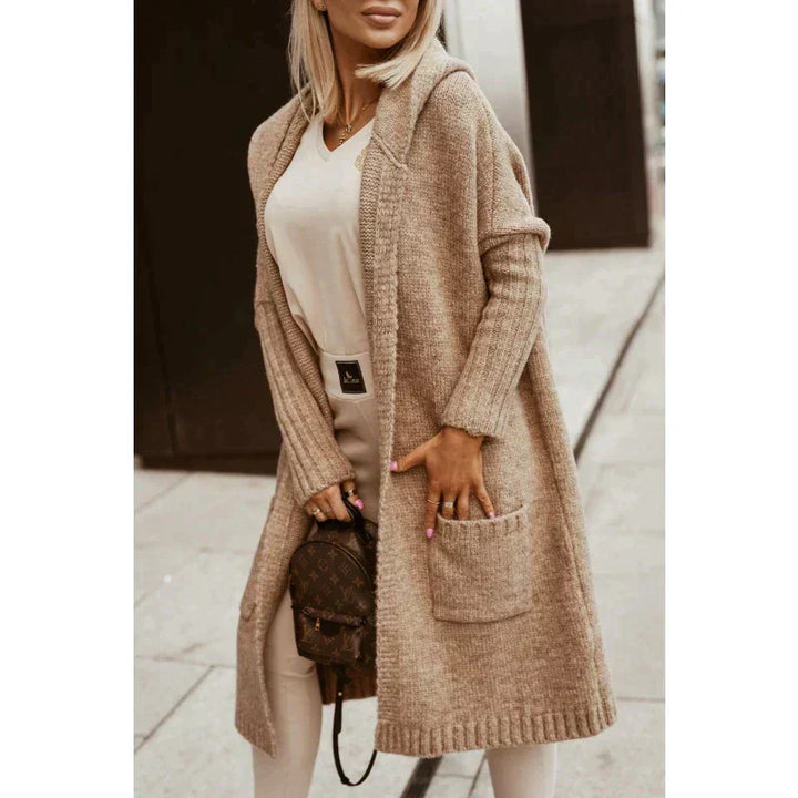Longline Knee-Length Coat in a Clean-Cut Silhouette