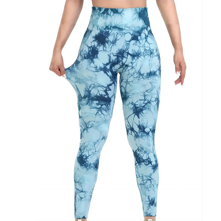 Tie-Dye Seamless Peach Leggings for Women - gallery