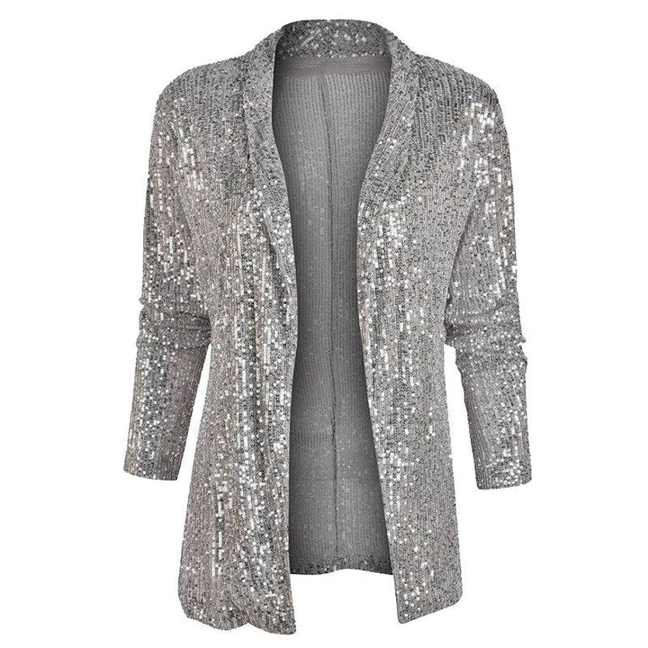 Sequin-Decorated Blazer Waistcoat for Women