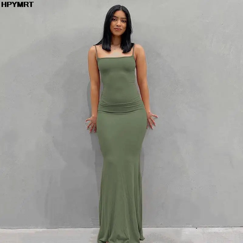 Bodycon Maxi Dress Rose for Women - gallery