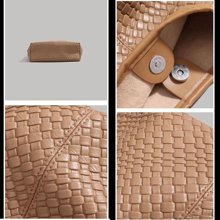 Structured Leather-Look Handbag with Adjustable Strap