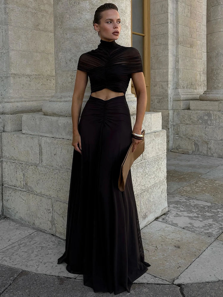 Serinya Cut-Out Ruched Maxi Dress for Women - gallery