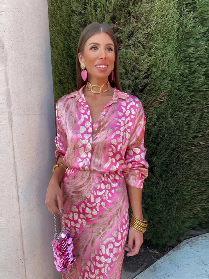 Summer Two-Piece Set with Long Sleeves for Women