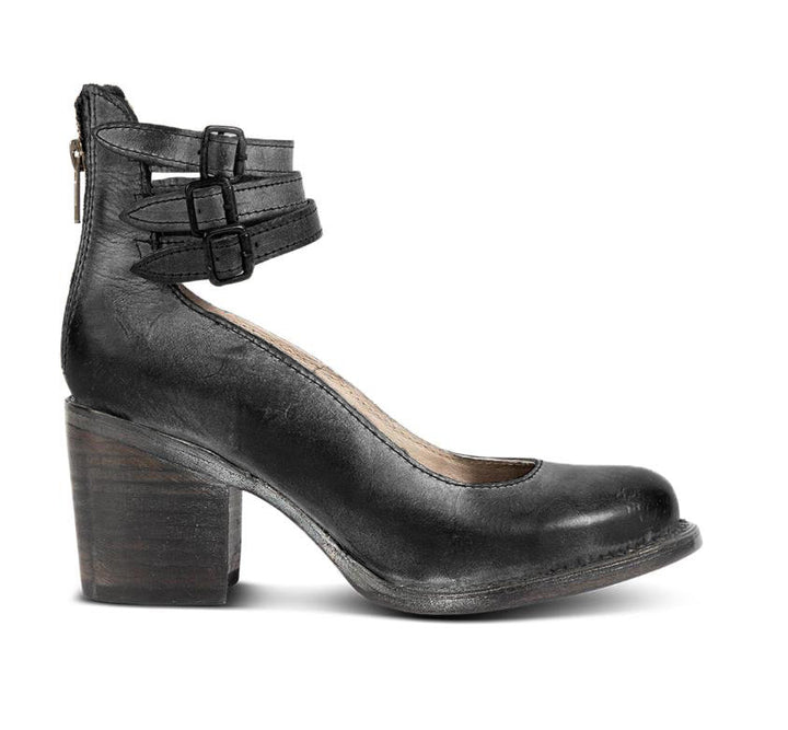 Ella Block-Heel Court Shoes in PU Leather