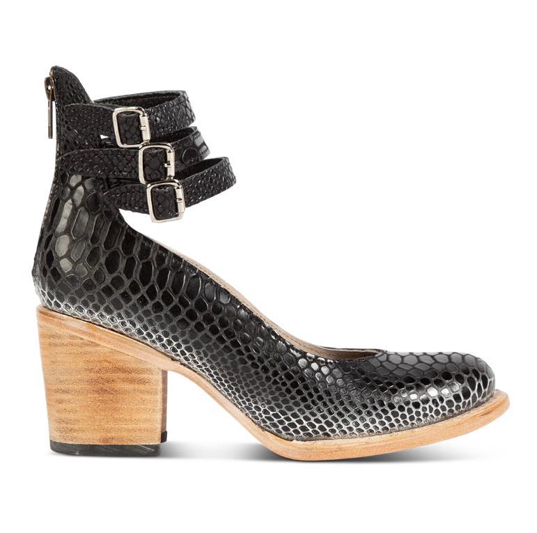 Ella Block-Heel Court Shoes in PU Leather