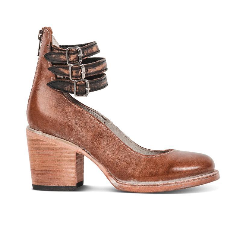 Ella Block-Heel Court Shoes in PU Leather