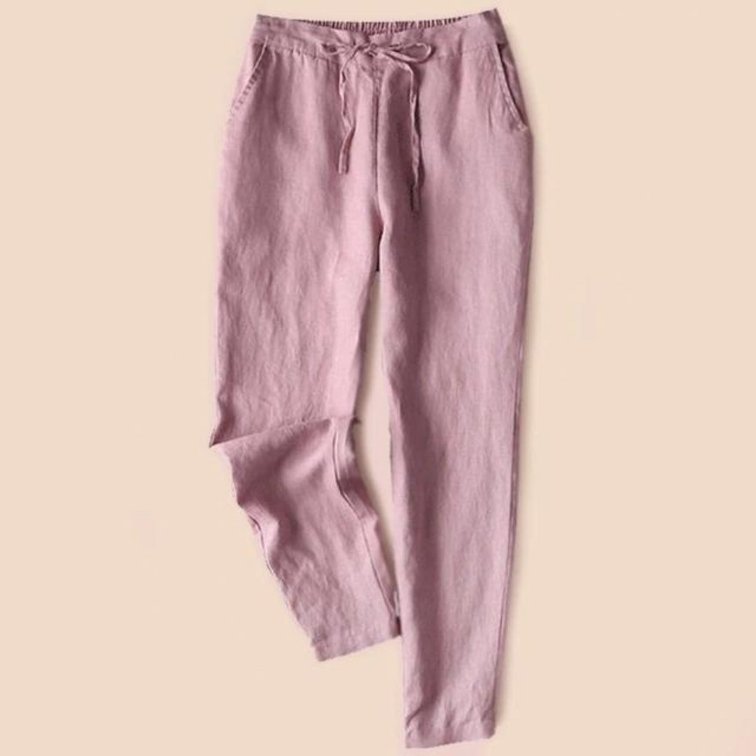 Wide-Leg Cotton Trousers with a High-Rise Waistband