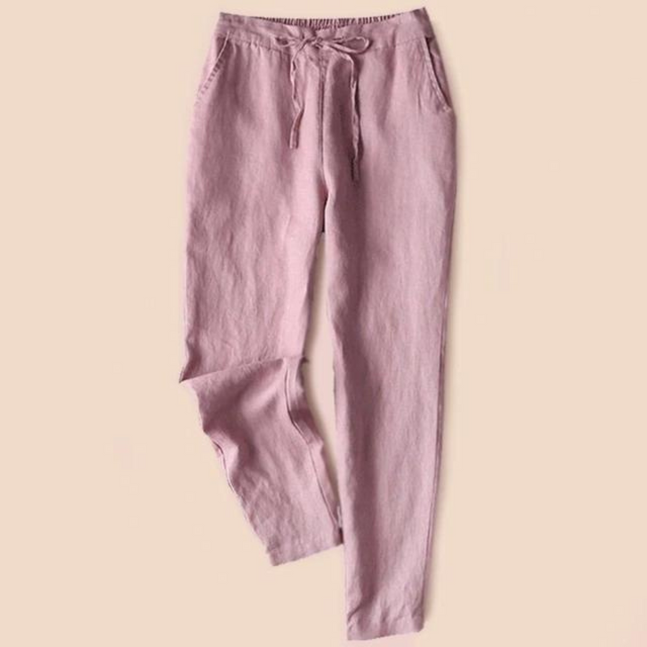 Wide-Leg Cotton Trousers with a High-Rise Waistband