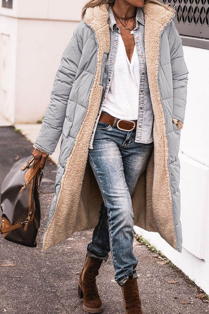 Reversible Hooded Winter Gilet for Women, Two Looks