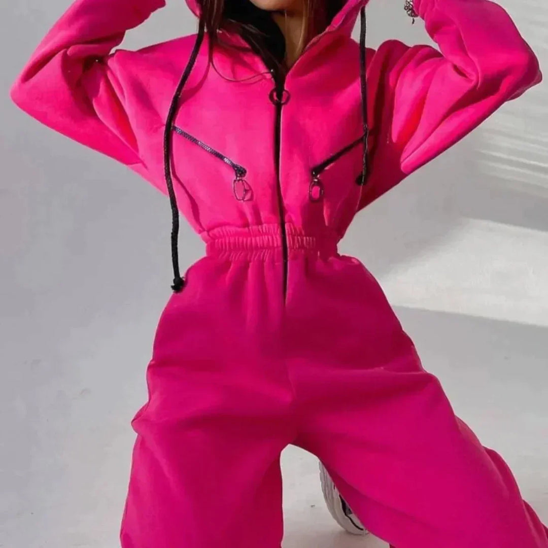 Winter Jumpsuit with Fleece Lining and Wide-Leg Fit