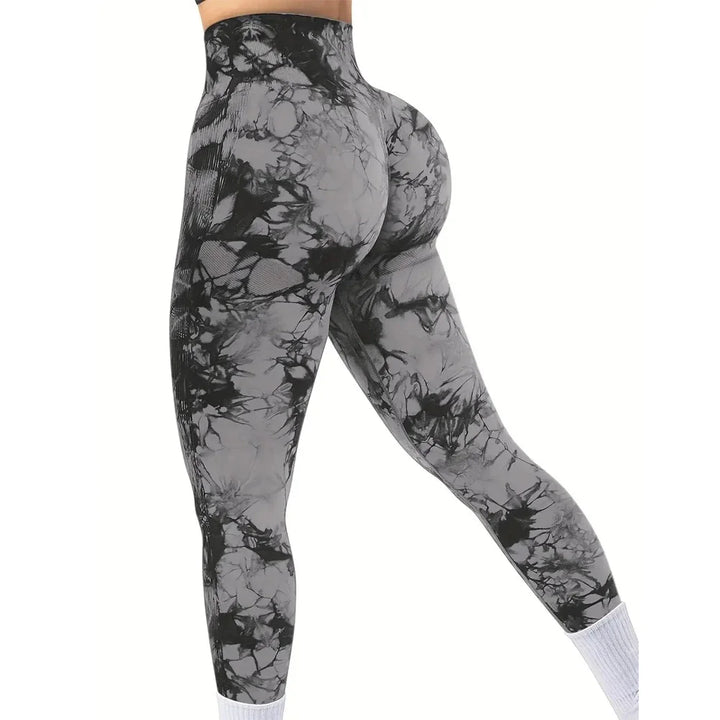 Tie-Dye Seamless Peach Leggings for Women