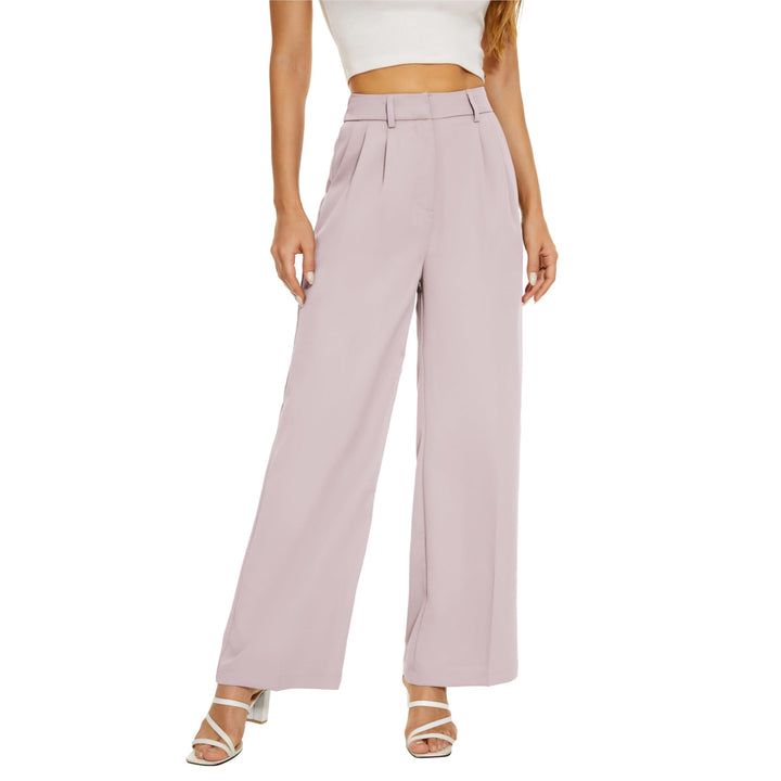 Loose Office Trousers Business Casual Pants Tall Type for Women - Sakura Pink