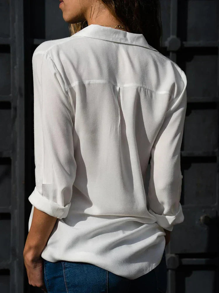 Long-Sleeve Blouse with a Clean, Structured Silhouette