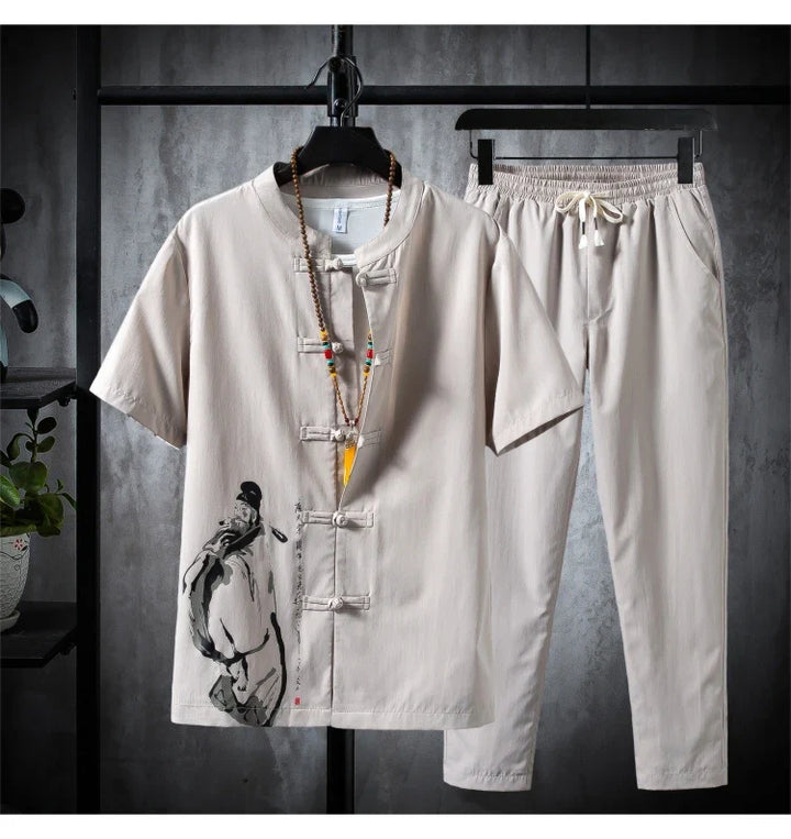 Premium Cotton-Linen Shirt and Trousers Set for Men - gallery