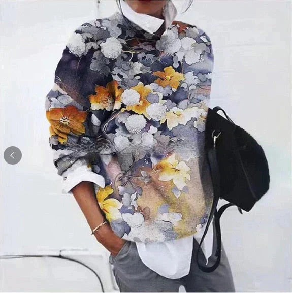 Graphic Print Knit Jumper with a Relaxed Silhouette