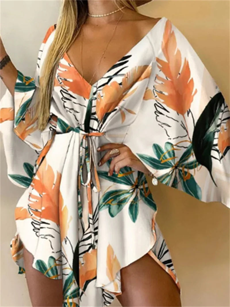 Print Dress Sexy V-Neck for Women - gallery