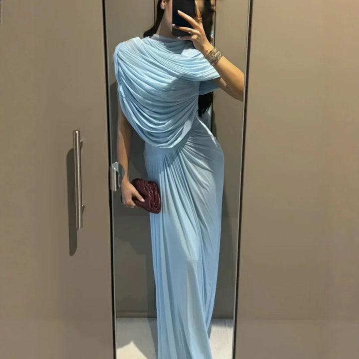 Aveline Draped Mesh Maxi Dress – Bodycon Evening Gown, Elegant Wedding G... — gallery